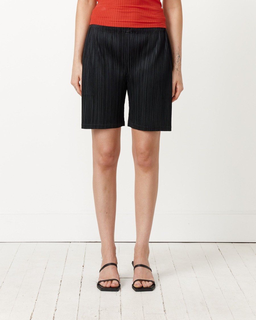 Woman Pleats Please Issey Miyake Shorts | Thicker Bottoms Short In Black